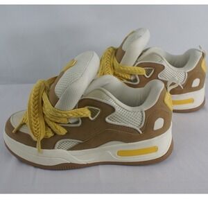 Zara Chunky Skate Sneakers Tan Yellow White Braided Laces 2212/520/718 Mens 7
